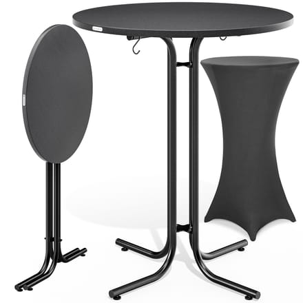 Statafel Grijs 110x70cm + statafelhoes Grijs Ø70cm
