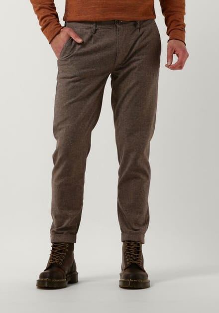 Cast Iron Chino Wool Structure Broeken Heren - Taupe - Maat 33/34