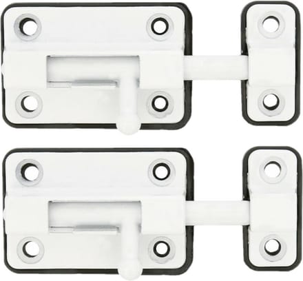 AMIG schuifslot/plaatgrendel - 2x - zamak - 5cm - wit - incl schroeven - deur - raam