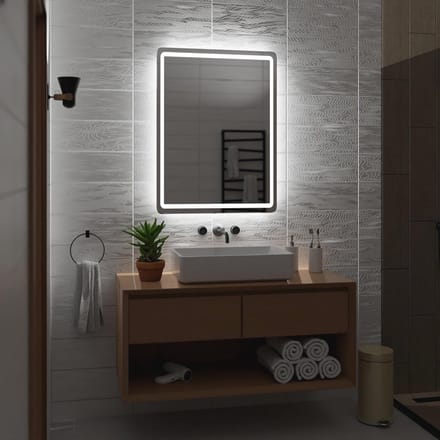 Wandspiegel met LED-achtergrondverlichting voor Badkamer - Koel Wit Licht