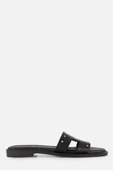Oh My Sandals Oh My Sandals Slippers zwart Leer