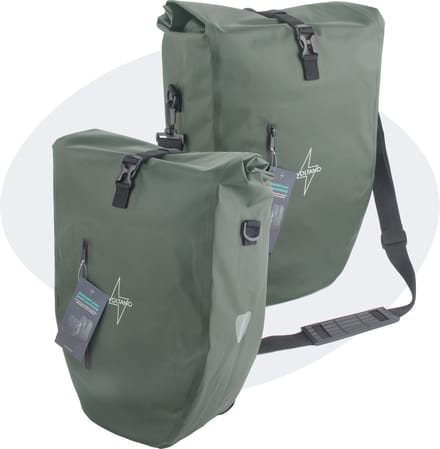Voltano Luxe Fietstas 28L - Enkele Pakaftas - Olijf Groen - 100% Waterdicht