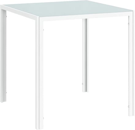 HOMCOM Eettafel vierkant met glazen blad - Keukentafel - Eethoek - Wit