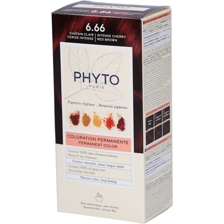 Phyto Paris Permanent Haarkleuring 6.66 Intens Licht Kersen Kastanje 1 Tinctuur