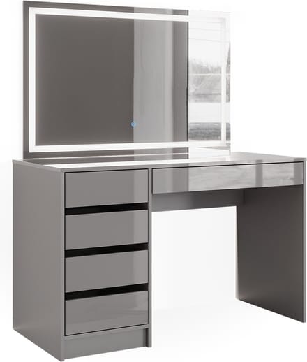 Vicco Sherry Kaptafel – 120 cm met LED-spiegel Grijs