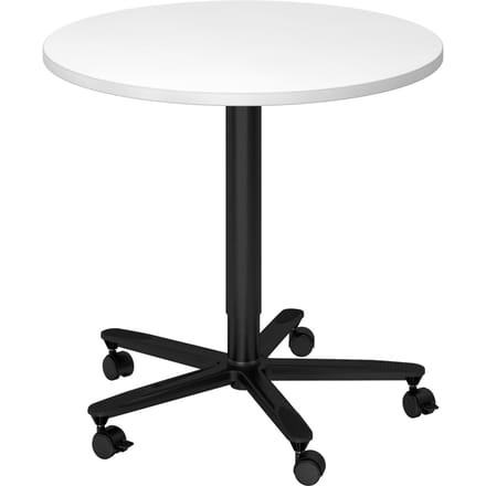 BISTRO 80R D - Systeem conferentietafel Wit Zwart Ø 80