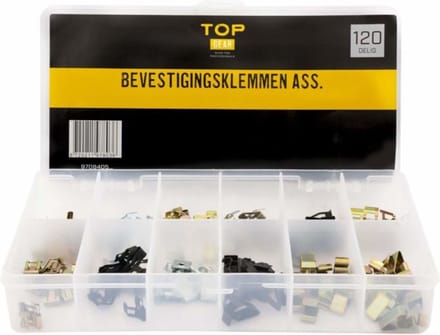 Bevestigingsklemmen assortimentsdoos 120-delig - TOPGEAR