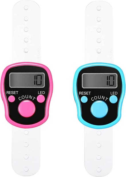 Elektronische Teller - Digitale Cijferteller - Handtelling Sport - 5 Instelbare Cijfers - 2 Stuks - Blauw Roze