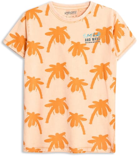 4PRESIDENT T-shirt jongens - Mock Orange Palm Aop - Maat 152