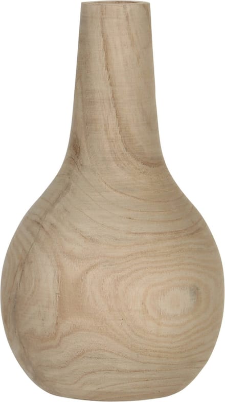 Mica Decorations Pia Vaas - H28 x Ø16 cm - Paulownia Hout - Lichtbruin