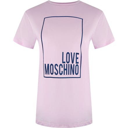 Love Moschino Box Logo Roze T-shirt