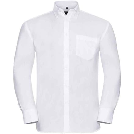 Russell Collection Heren Ultimate Formeel Overhemd Met Lange Mouwen (Wit)