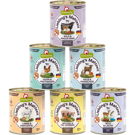 6x800g GranataPet Lievelingsmaaltijd Mix I (6 varianten) Hondenvoer