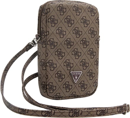 Guess Triangle Logo Wallet Pouch met Riem (7 Inch) - Bruin