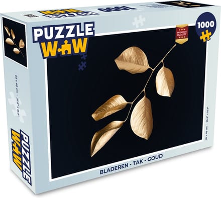 Puzzel Bladeren - Tak - Goud - Luxe - Legpuzzel - Puzzel 1000 stukjes volwassenen