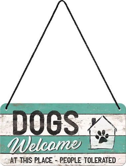Nostalgic Art Metalen Bord Hanging Dogs Welcome