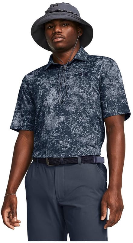 Under Armour Golf Playoff 3.0 Printed Korte Mouw Poloshirt Blauw S / Regular Man