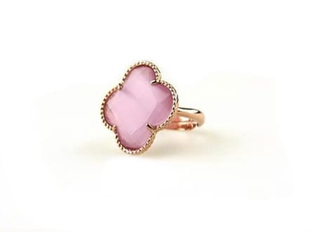 model Fiori ring in zilver roze verguld roos