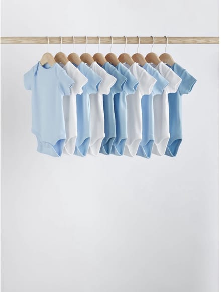 Next - Jongens - Effen babyrompertjes - Blauw