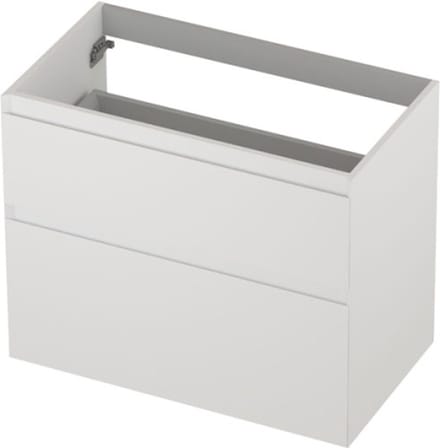 INK wastafelonderkast 2 laden greeploos gelakt asymmetrisch 80x45x65cm, mat wit