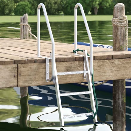 vidaXL - 3-staps - steigerladder - zilver - 58 - x - 77 - x - 144 - cm - Aluminium