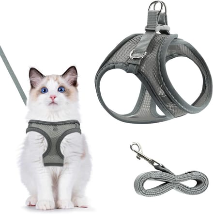 Solidchoice - Ademend Kattenharnas met Leash en Reflectie (XS)
