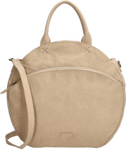 Beagles Blanes Handtas & Crossbody Schoudertas Trendy Rond Model - Lichttaupe