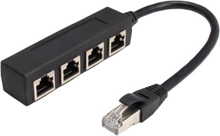 Ethernet Splitter - Netwerk Adapter - Internet Delen - Vergulde Koperen Connector - 20 cm - Grijs