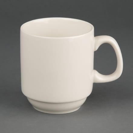 Olympia Ivory stapelbare mok 285ml (12 stuks)