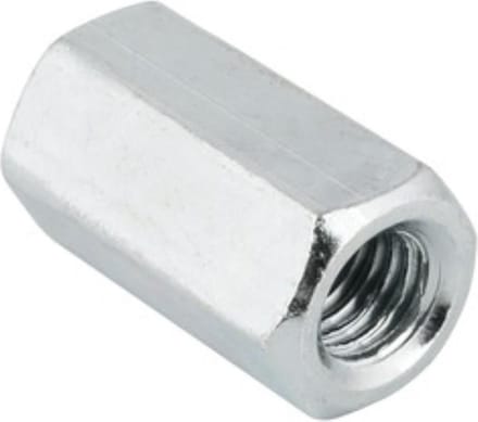 Koppelmoer. M6 x 18mm. lang.Verzinkt. 4 stuks Verbindingsmoeren. Ifix.