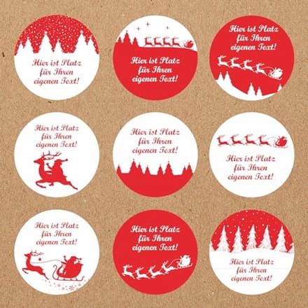 Kerststickers - Kerstdecoratie - Cadeaus Versieren - Zelfklevend - 35 Stuks - Rood