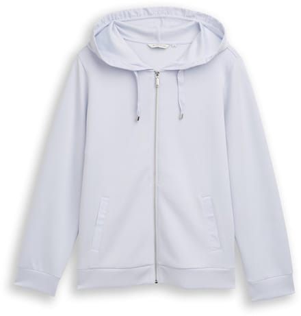 Tom Tailor - Plus Size - hoodie-sweatjack van scuba - Maat 48 - soft dusty blue