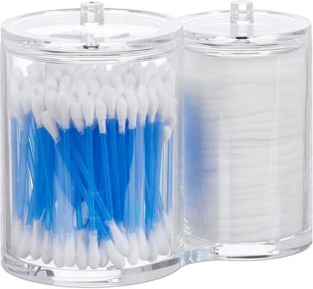 Doodadeals® Luxe Duo Wattenstaafjes Houder & Wattenschijfjeshouder – Wattenhouder - Acryl
