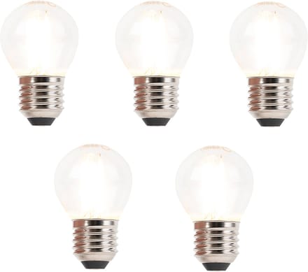 LUEDD Set van 5 E27 dimbare LED filament kogellamp 3W 250 lm 2700K