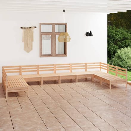vidaXL - 10-delige - Loungeset - massief - grenenhout
