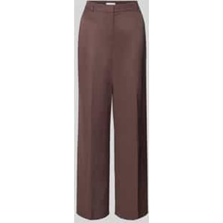 Straight Fit stoffen broek met vouwplooi