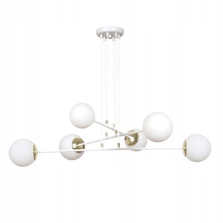 Emibig OGNIS 6 Hanglamp Wit Glas Staal 10W E27