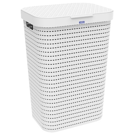 Rotho COUNTRY - Wasmand met Deksel - 55L - wit