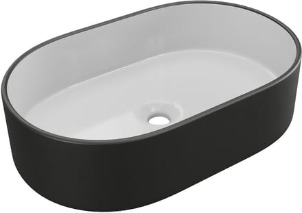 Vente-unique Wastafel IWA - Tweekleurig zwart en binnenkant wit