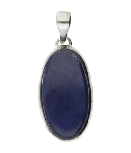 Zilveren Lapis Lazuli edelsteen ovaal groot hanger