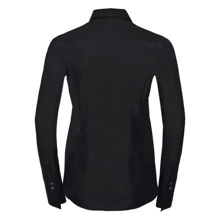 Russell Collection Dames/Dames Ultimate Stretch Slim Shirt met Lange Mouwen (Zwart)