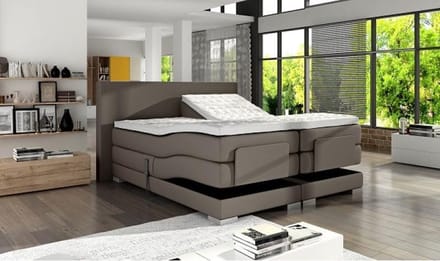 Elektrische Boxspring Tesla Taupe kleur 140X200