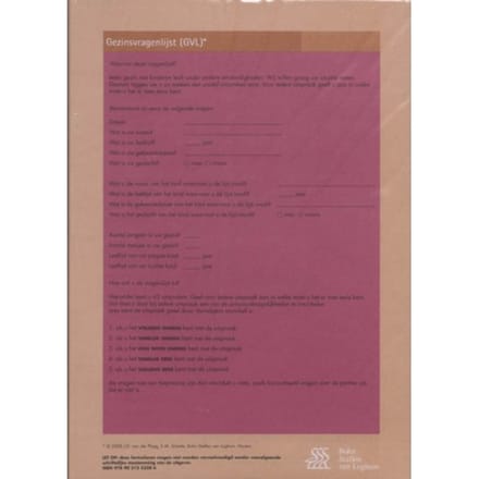 Gezinsvragenlijst (Gvl) - Scoreformulieren - J.D. van der Ploeg