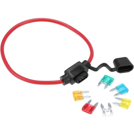 Porte-fusible à Mini lame en ligne pour voiture, 12V, 30a, avec 6 fusibles black