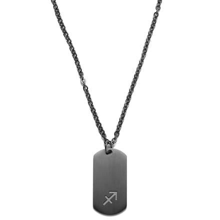 Gunmetalkleurige Stalen Ketting met Boogschutter Sterrenbeeld