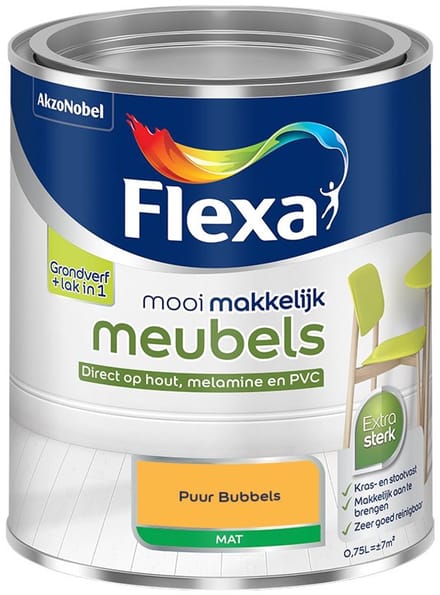 Flexa - Mooi Makkelijk Meubels Mat - Puur Bubbels - Mengverf - 750 Ml