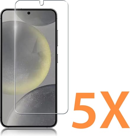 Glasplaatje Geschikt voor: Samsung Galaxy S24 - 5x Screenprotector - screen protector - glas - bescherm - beschermglas