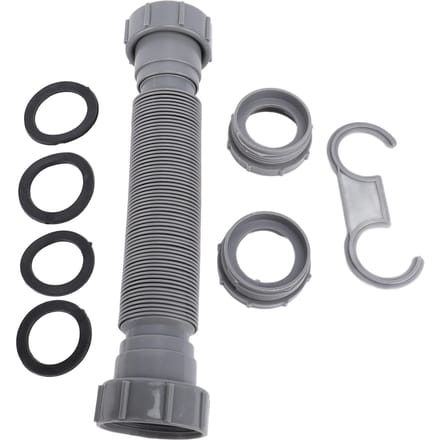 Uitbreidbare Flexibele P-Valleiding Kit Enkele Keukenspoelbak Afvoeroplossing met Adapter Afdichtring gray
