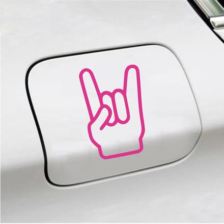 Bumpersticker - Rock N Roll - 13,5 X 8,9 - Roze