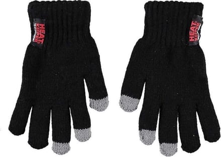 Heat Keeper Touchscreen thermo handschoenen - kinderen - zwart - smartphone geschikt 9-12 jaar
